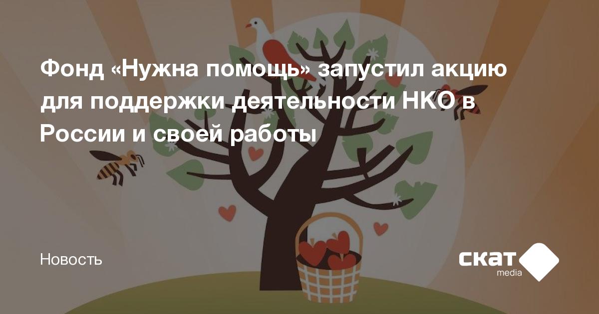 Фонд «Нужна помощь» запустил акцию для поддержки деятельности НКО в ...